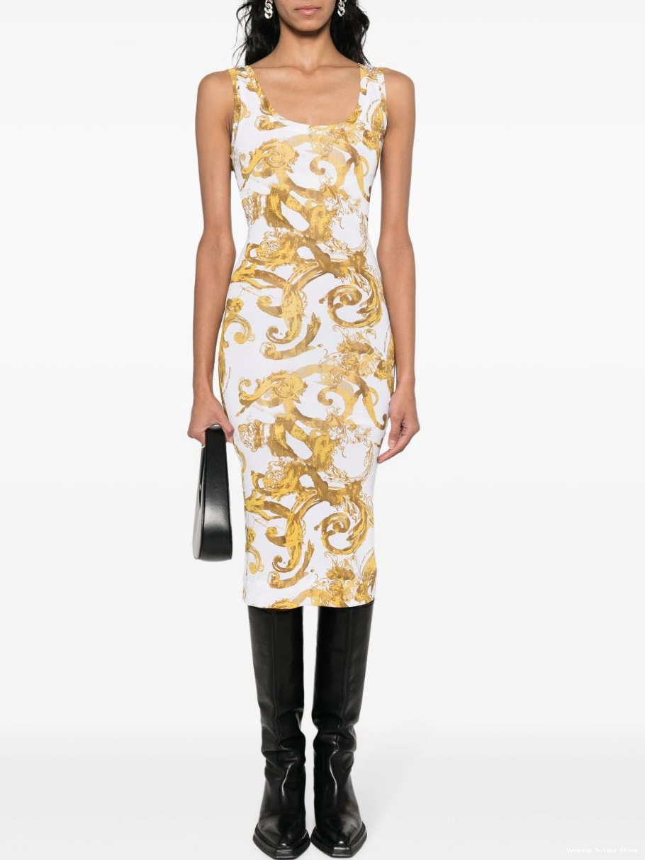 Cheap dress Jeans Barocco-print Couture Women midi Versace 0821